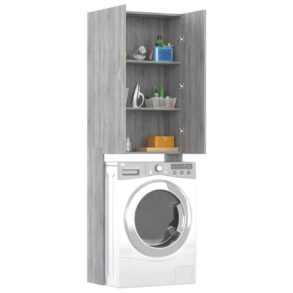 Washing Machine Cabinet Grey sonoma 64x25.5x190 cm