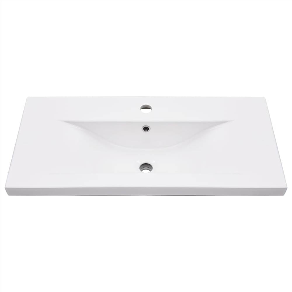 Bathroom Washbasin Frame with Built-in Basin White Iron