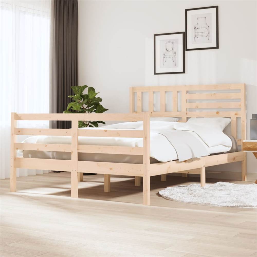 

Bed Frame Solid Wood 140x190 cm