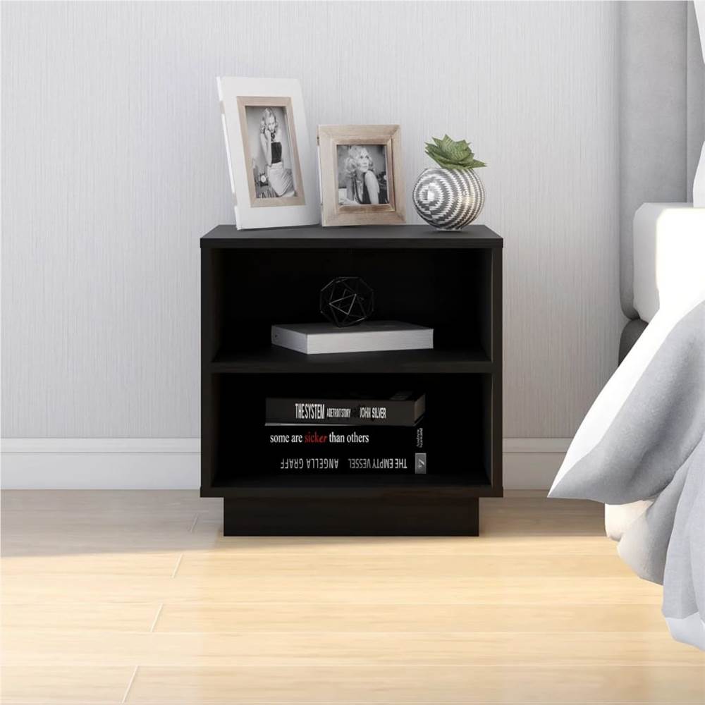 

Bedside Cabinet Black 40x34x40 cm Solid Wood Pine