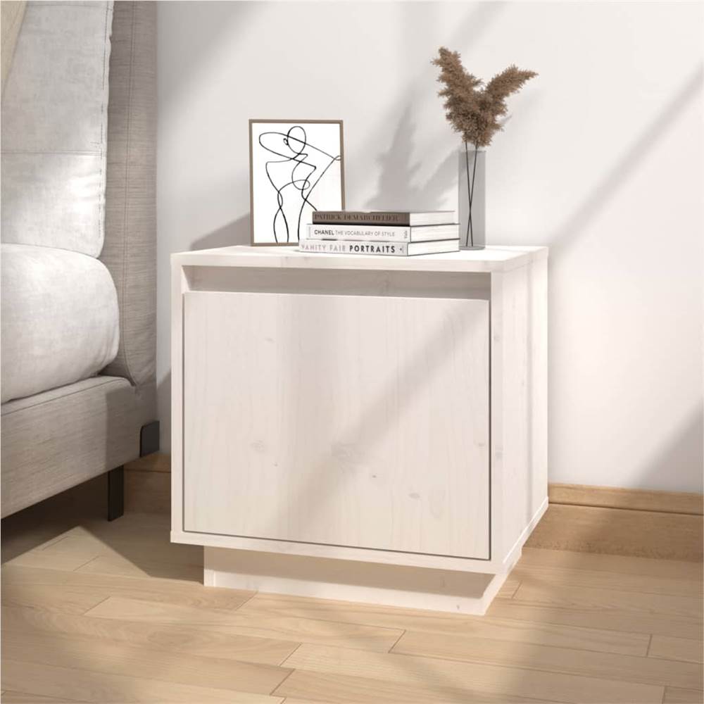 

Bedside Cabinet White 40x30x40 cm Solid Wood Pine