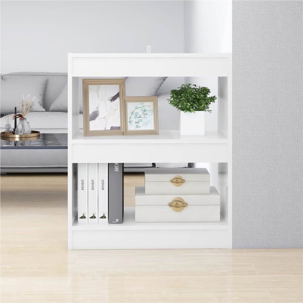 

Book Cabinet/Room Divider High Gloss White 60x30x72 cm