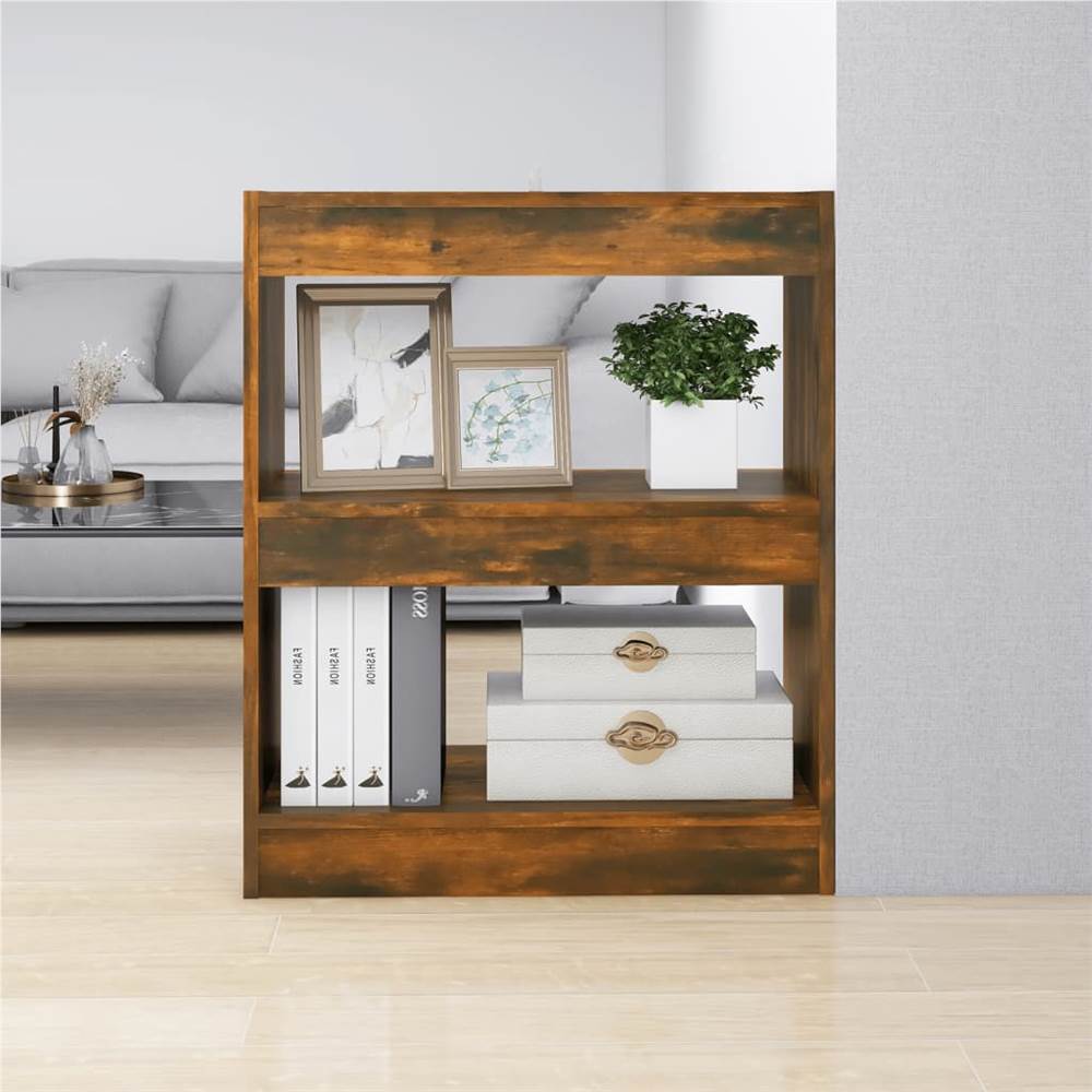 

Book Cabinet/Room Divider Smoked Oak 60x30x72 cm