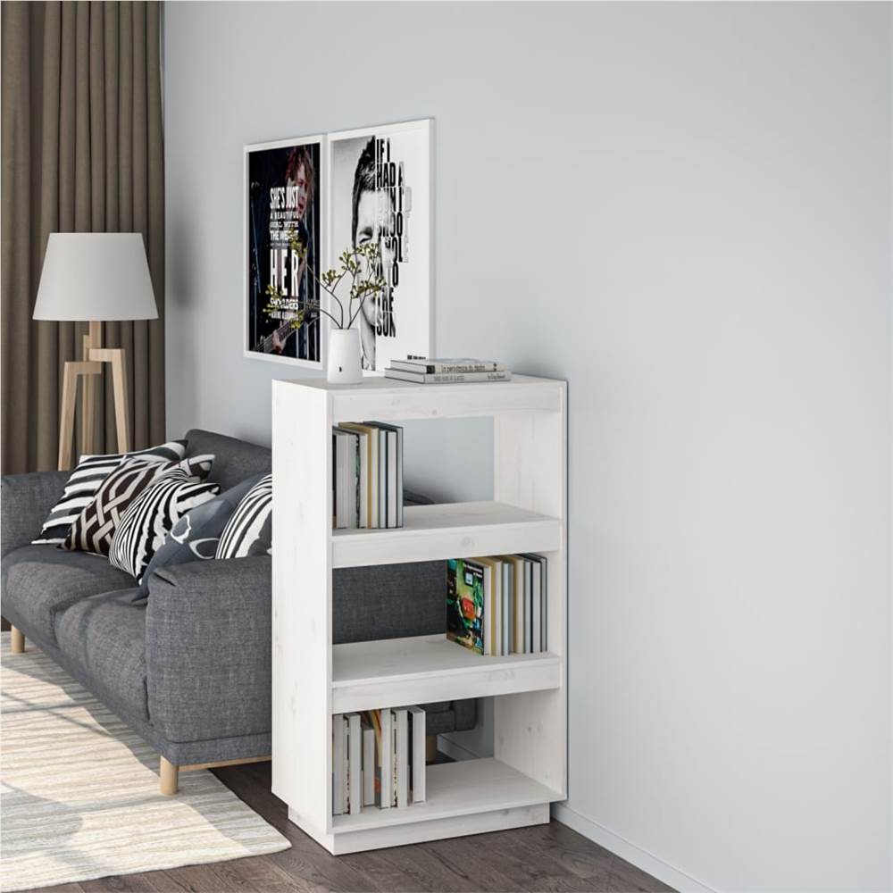 

Book Cabinet/Room Divider White 60x35x103 cm Solid Wood Pine