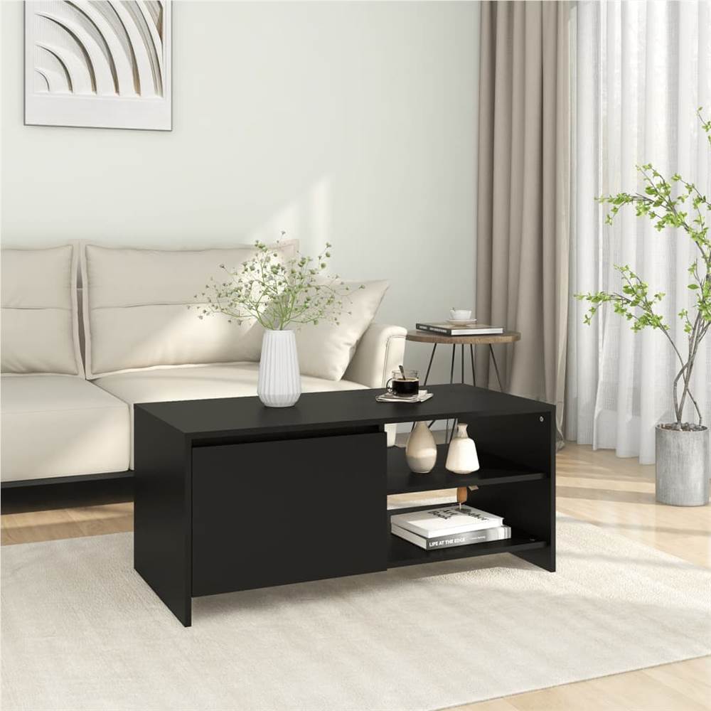 

Coffee Table Black 102x50x45 cm Engineered Wood