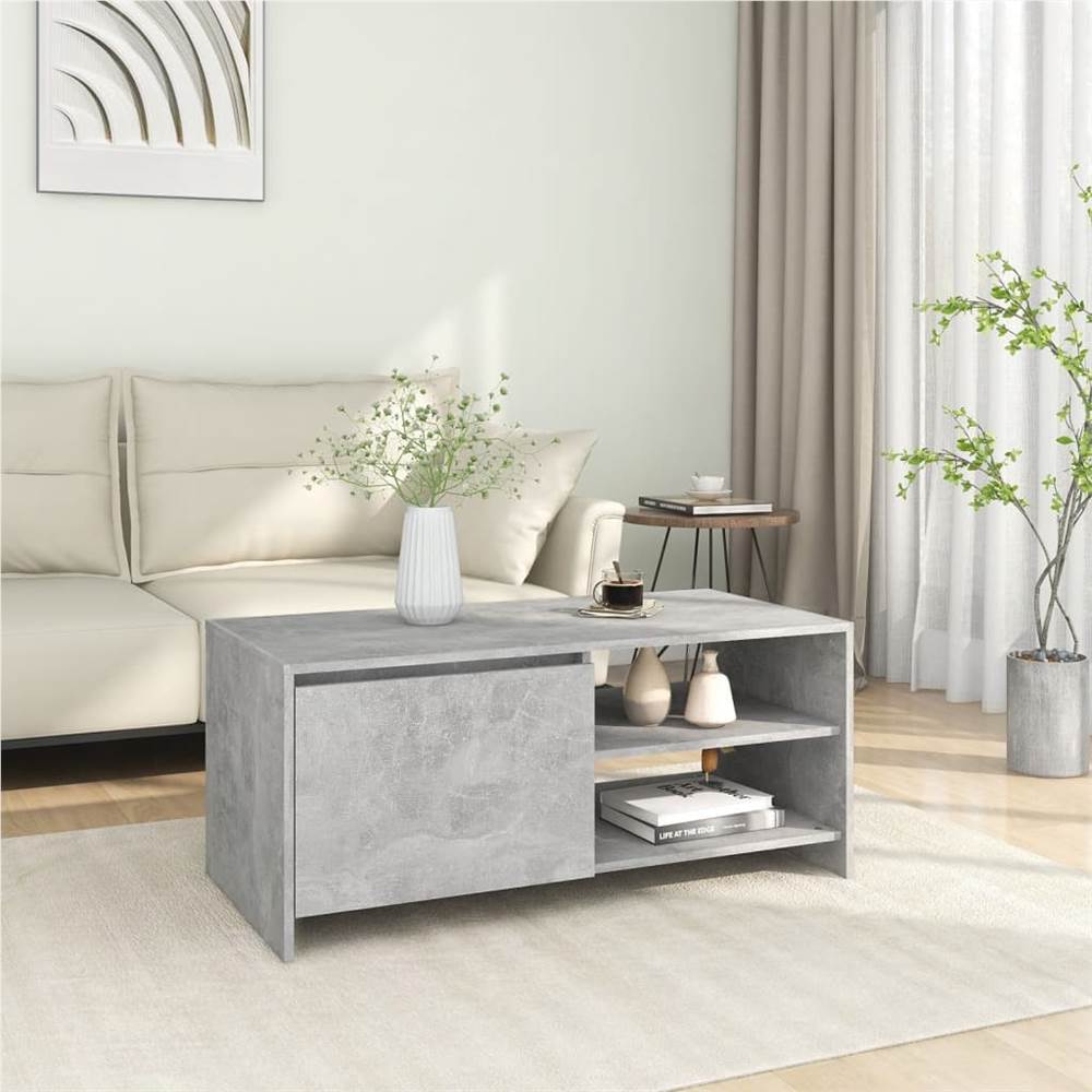 

Coffee Table Concrete Grey 102x50x45 cm Engineered Wood