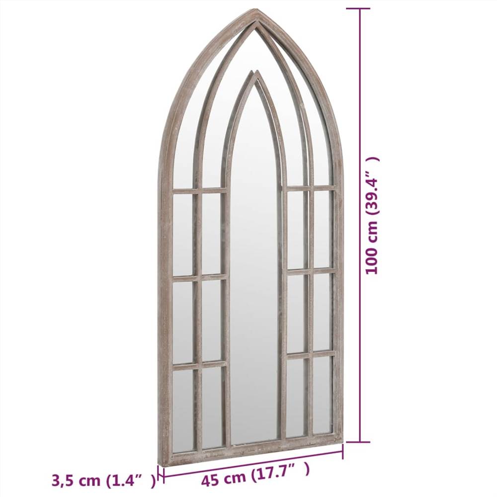 Garden Mirror Sand 100x45 cm Iron for Outdoor Use