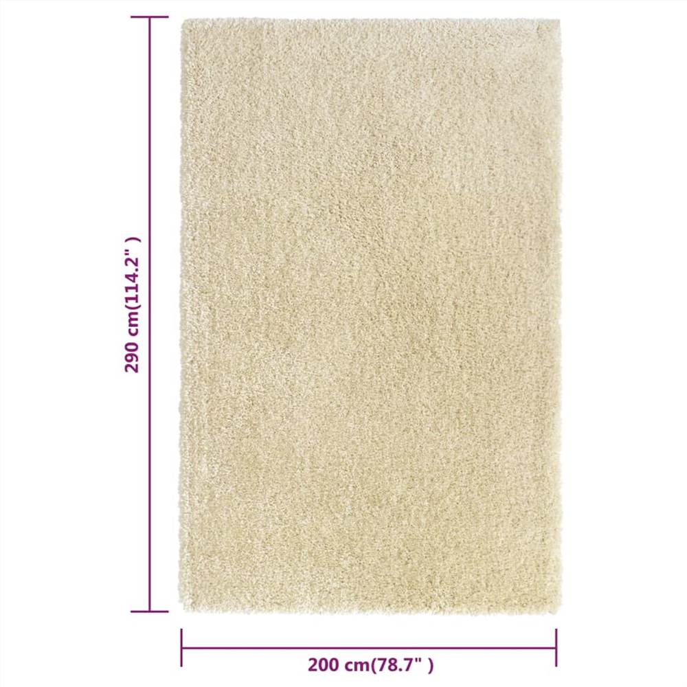 High Pile Shaggy Rug Beige 200x290 cm 50 mm