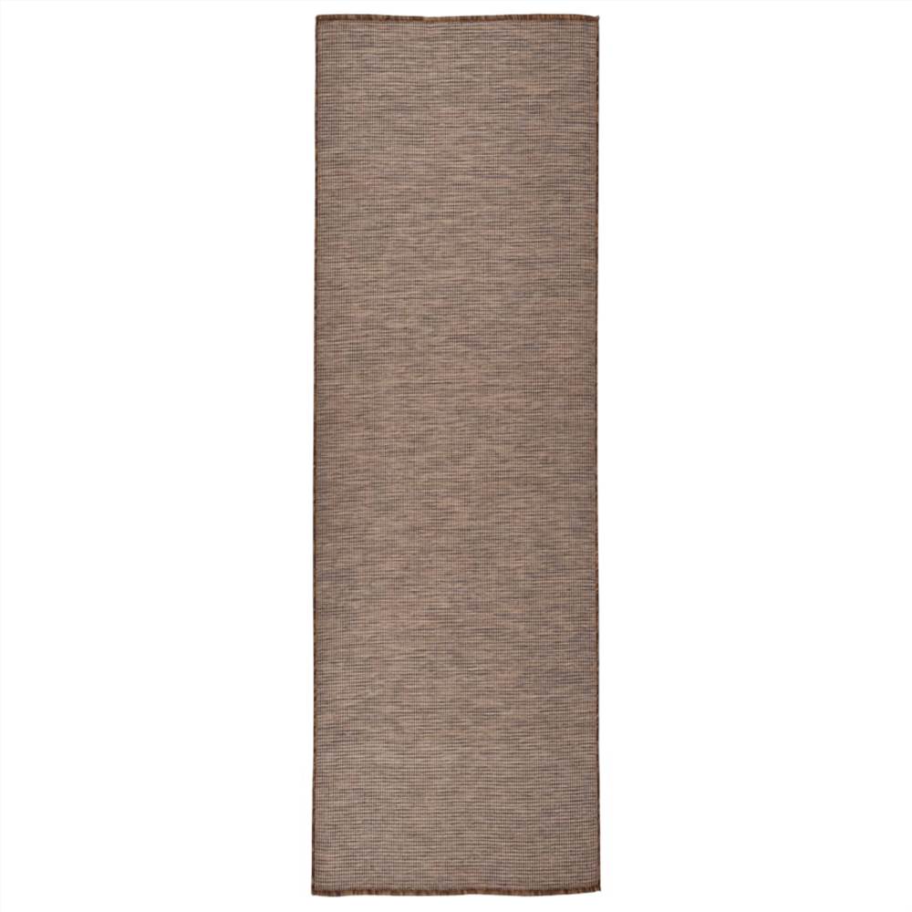 

Outdoor Flatweave Rug 80x250 cm Brown