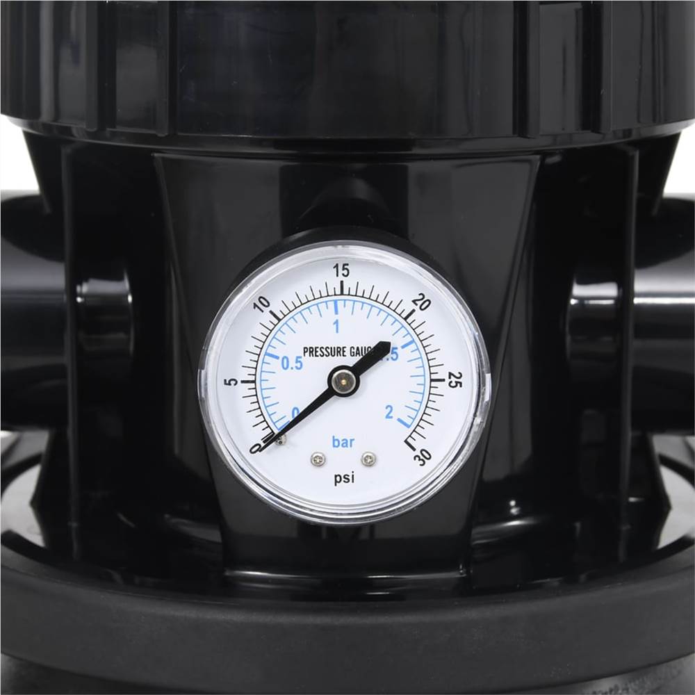 Pool Sand Filter with 6-Way Valve Black