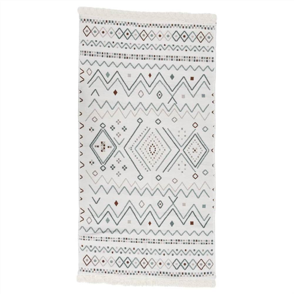 

Rug Beige and Blue 80x150 cm Cotton