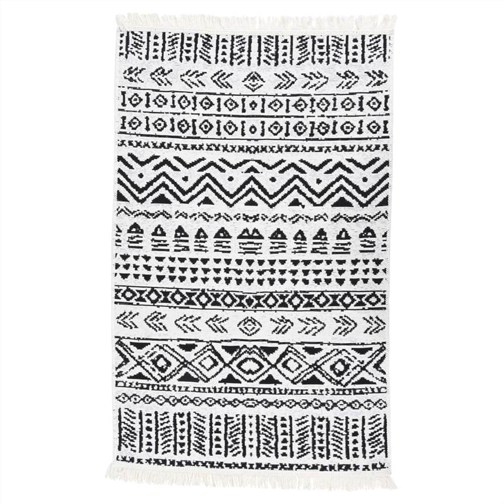 

Rug Black and White 160x230 cm Cotton