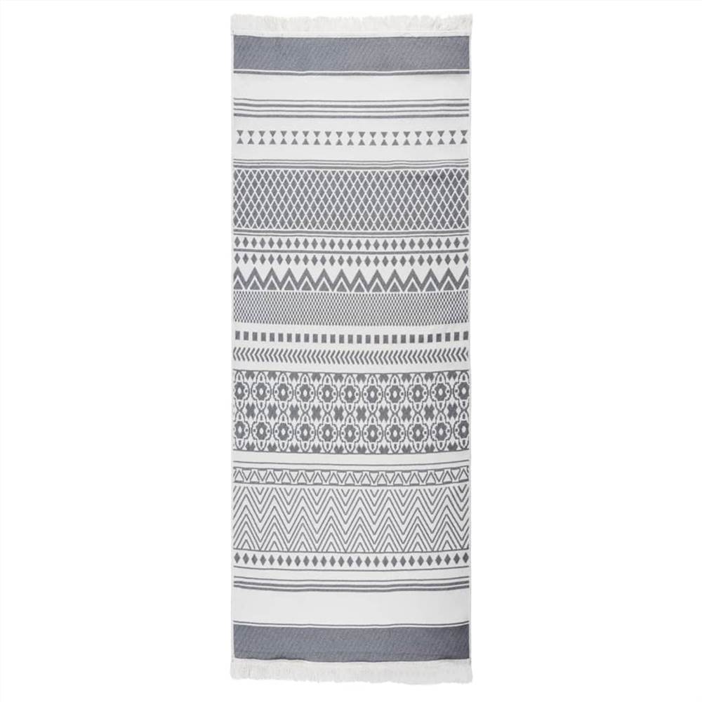 

Rug Grey and White 100x300 cm Cotton