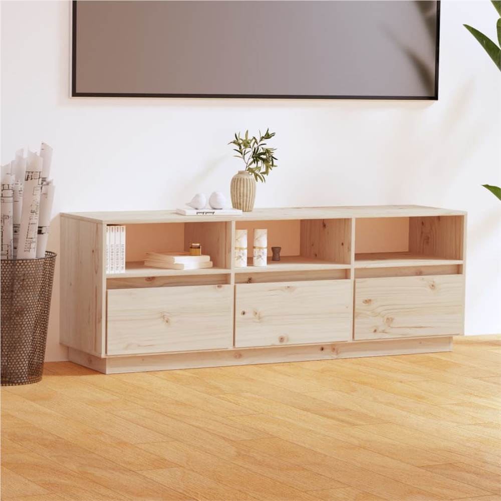 

TV Cabinet 140x37x50 cm Solid Wood Pine