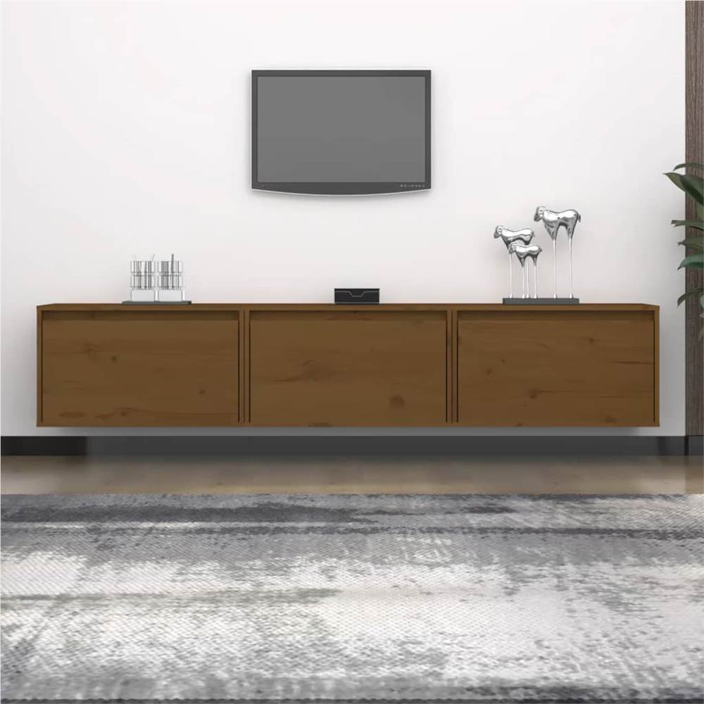 

TV Cabinets 3 pcs Honey Brown Solid Wood Pine