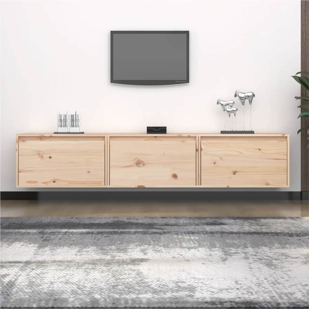 

TV Cabinets 3 pcs Solid Wood Pine