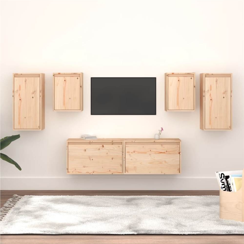 

TV Cabinets 6 pcs Solid Wood Pine