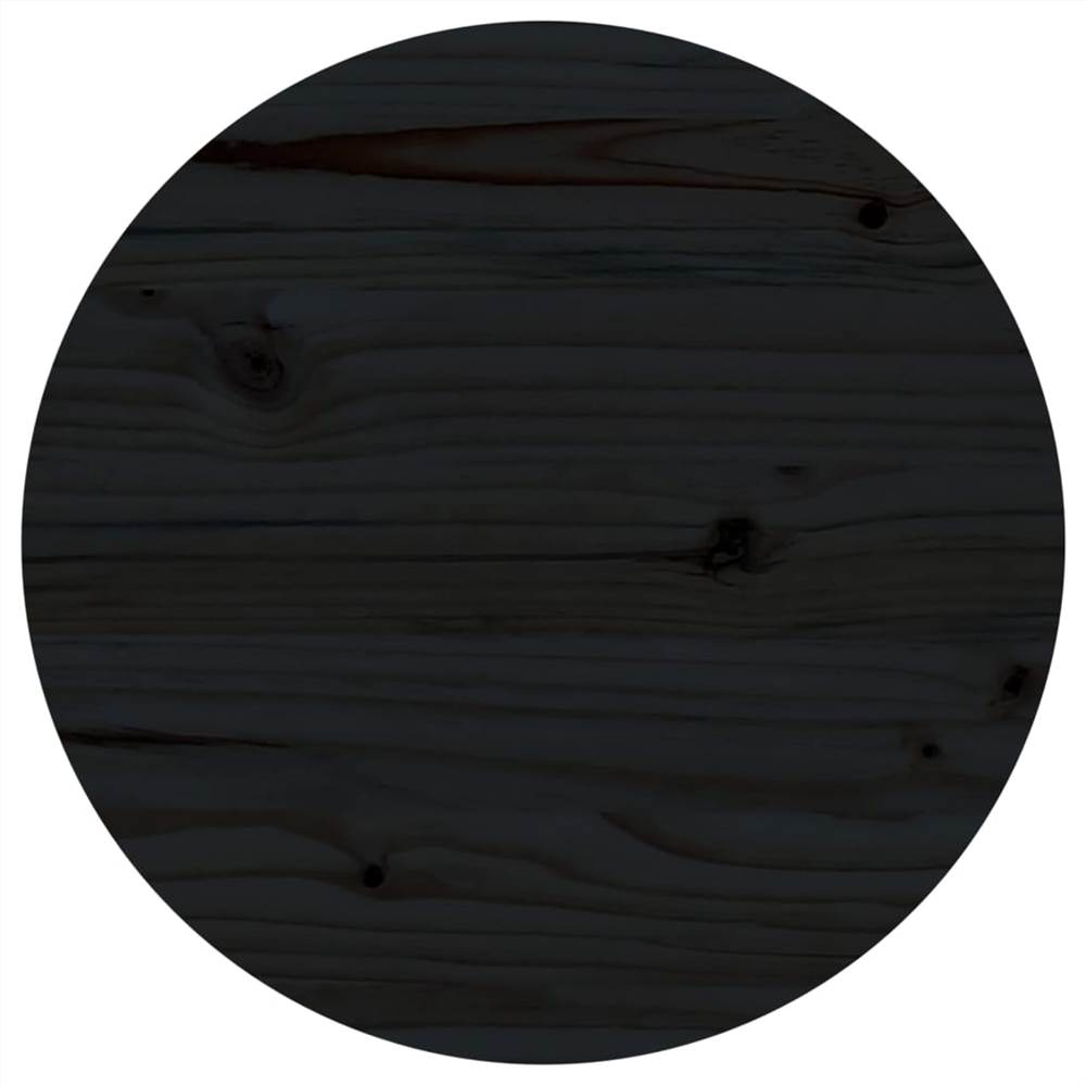 

Table Top Black Ø40x2.5 cm Solid Wood Pine