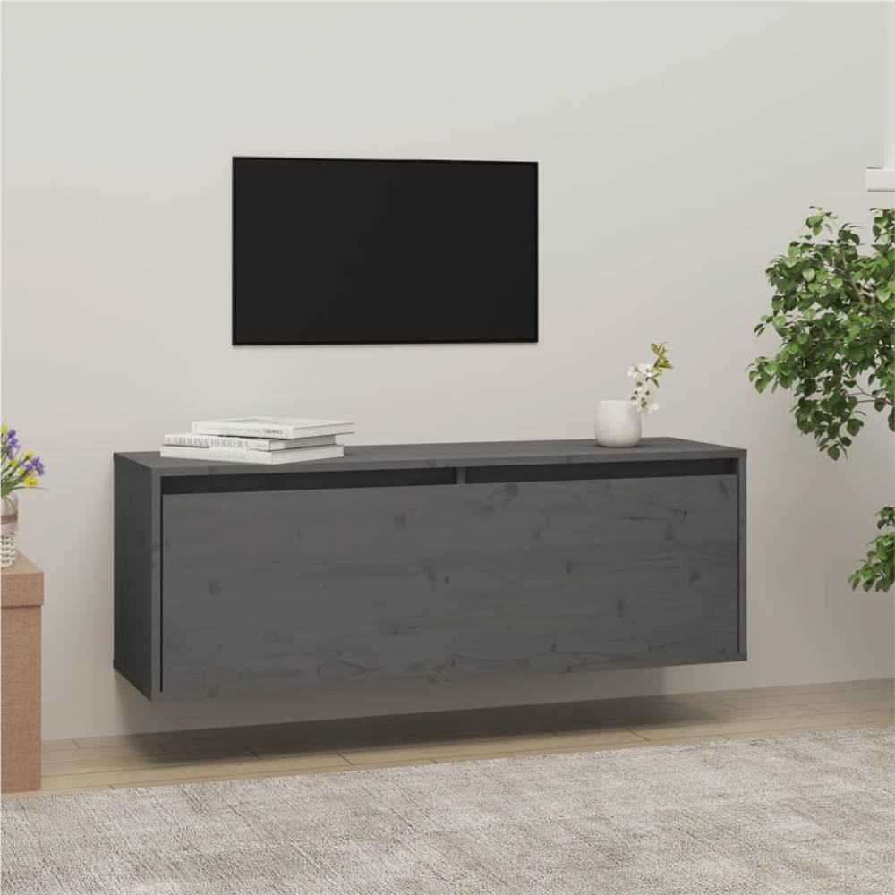 

Wall Cabinet Grey 100x30x35 cm Solid Wood Pine