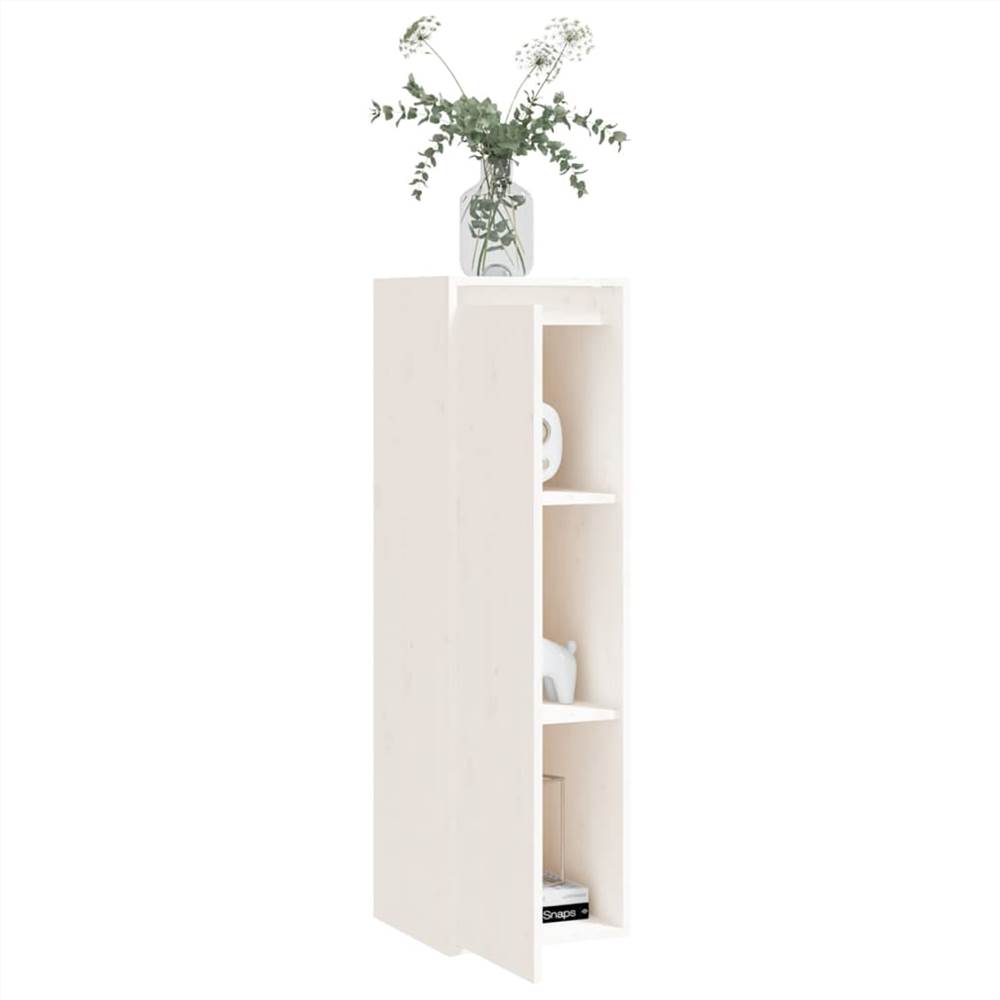 Wall Cabinet White 30x30x100 cm Solid Pinewood