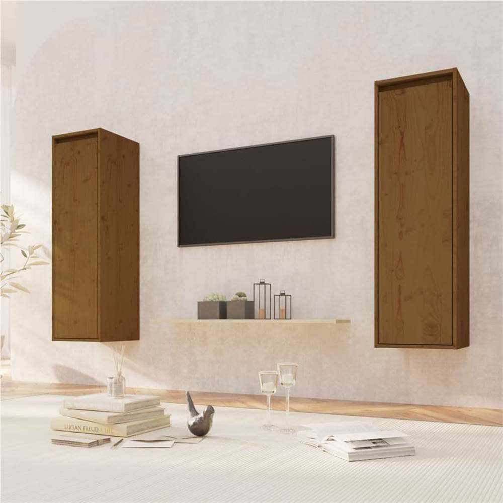 

Wall Cabinets 2 pcs Honey Brown 30x30x100 cm Solid Pinewood