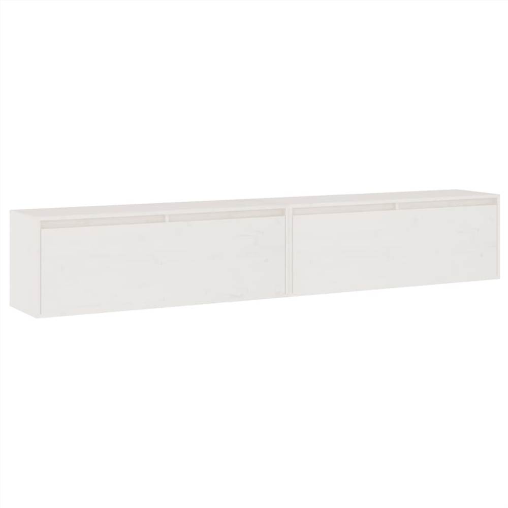 Wall Cabinets 2 pcs White 100x30x35 cm Solid Wood Pine