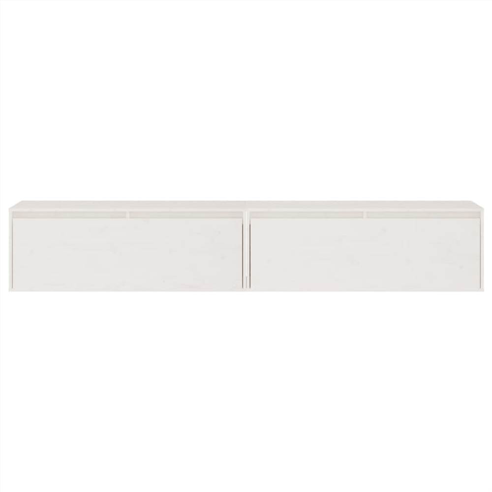 Wall Cabinets 2 pcs White 100x30x35 cm Solid Wood Pine