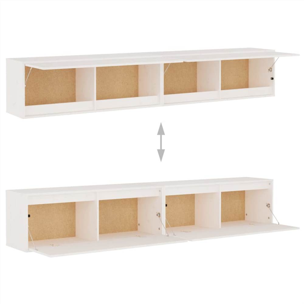 Wall Cabinets 2 pcs White 100x30x35 cm Solid Wood Pine