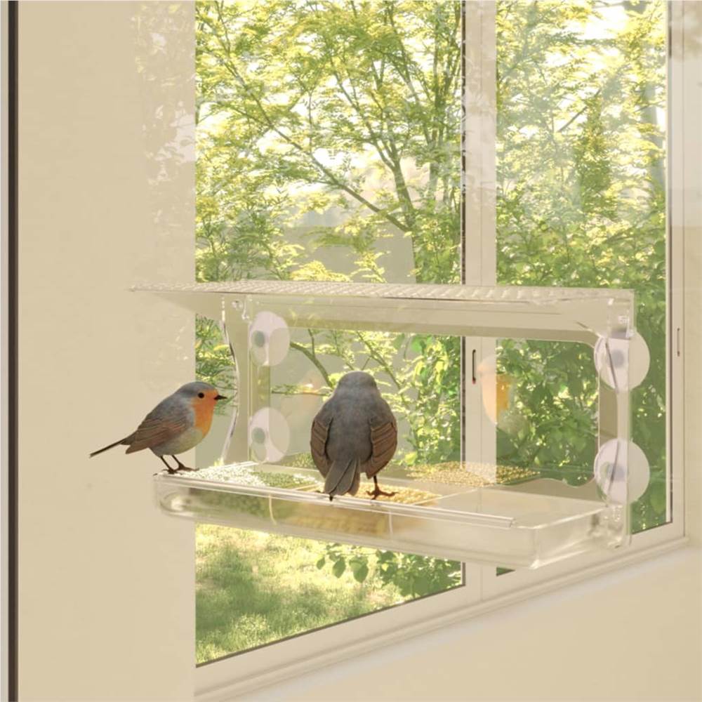 

Window Bird Feeders 2 pcs Acrylic 30x12x15 cm