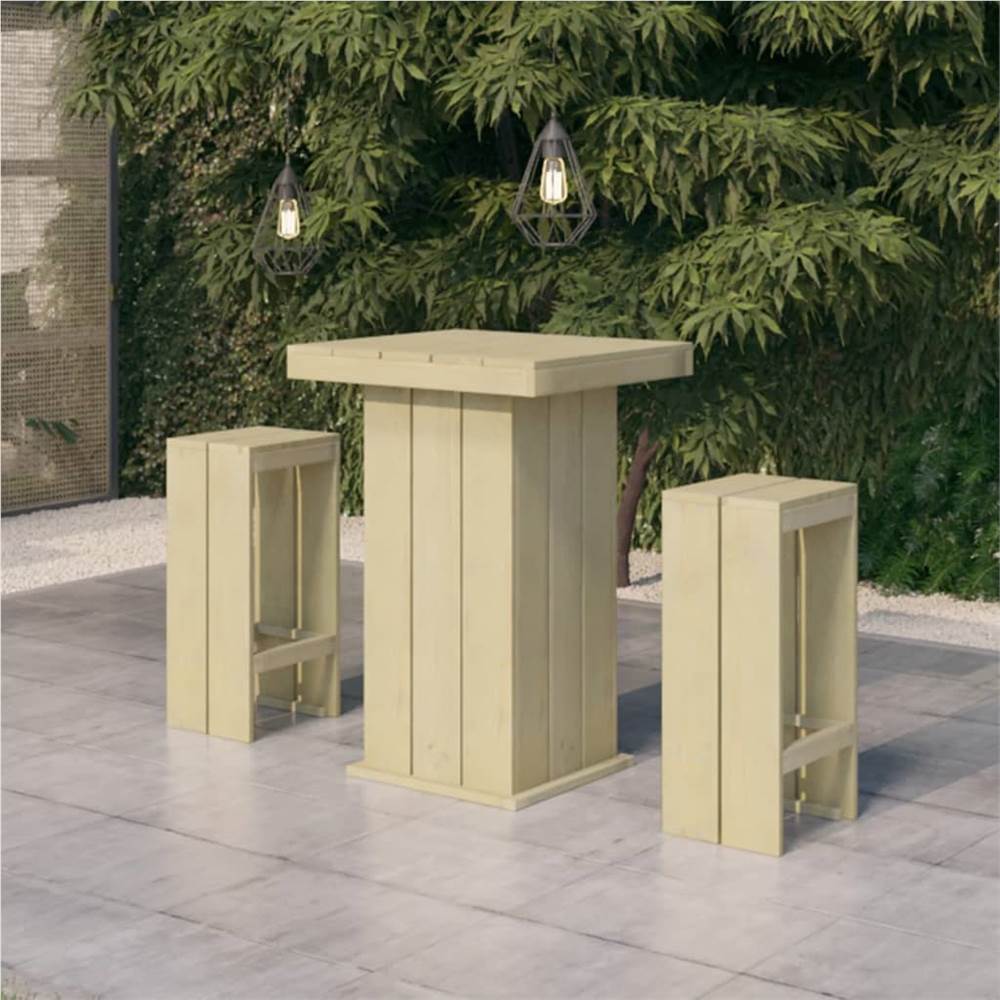 

3 Piece Garden Bar Set Impregnated Pinewood