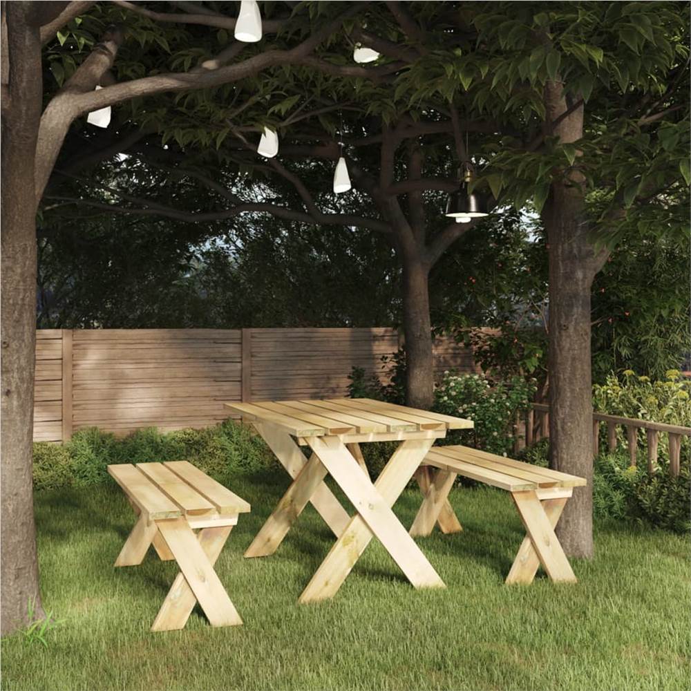 

3 Piece Garden Dining Set Impregnated Pinewood