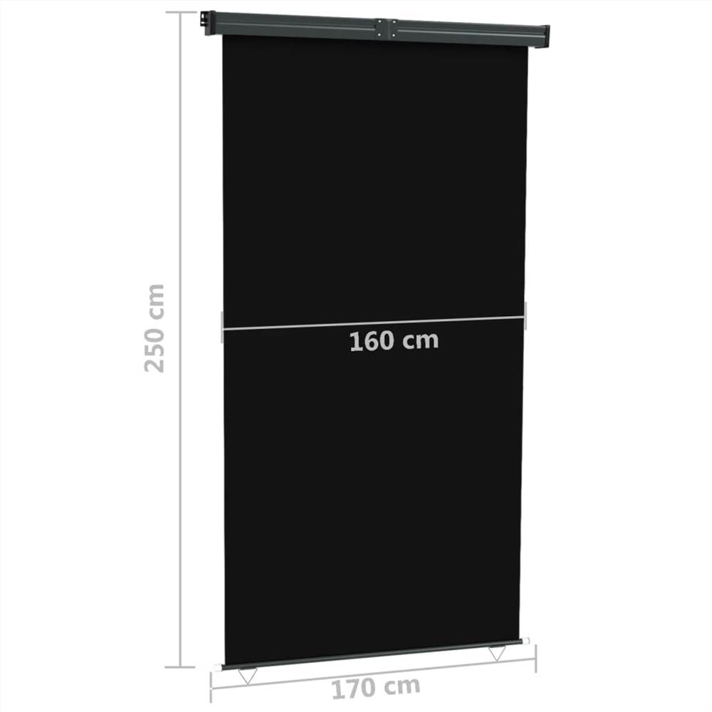 Balcony Side Awning 170x250 cm Black