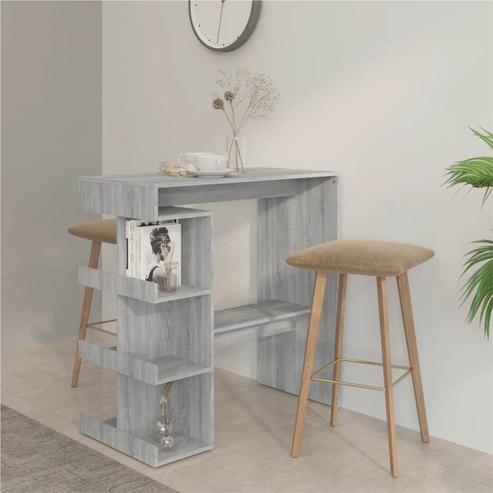 

Bar Table with Storage Rack Grey Sonoma 100x50x101.5 cm