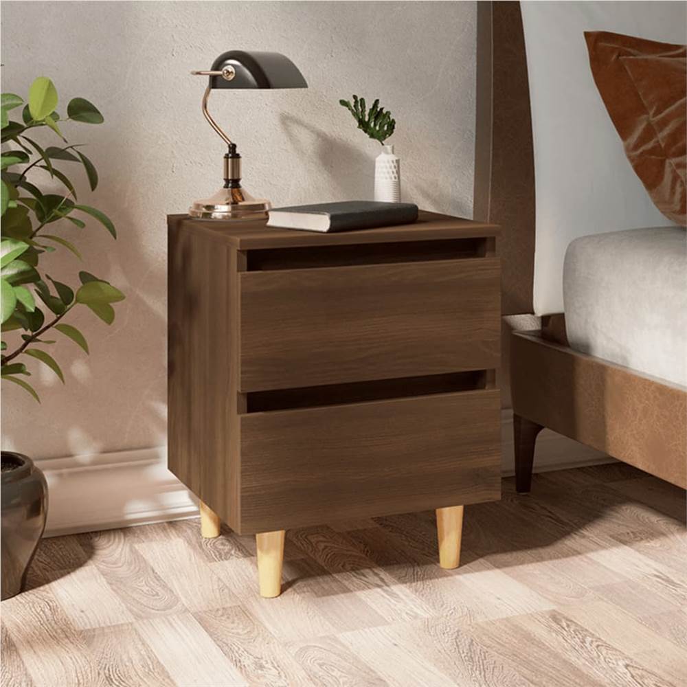 

Bed Cabinets with Solid Wood Legs 2 pcs Brown Oak 40x35x50 cm