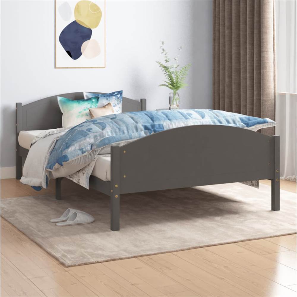 

Bed Frame Dark Grey Solid Pine Wood 120x200 cm