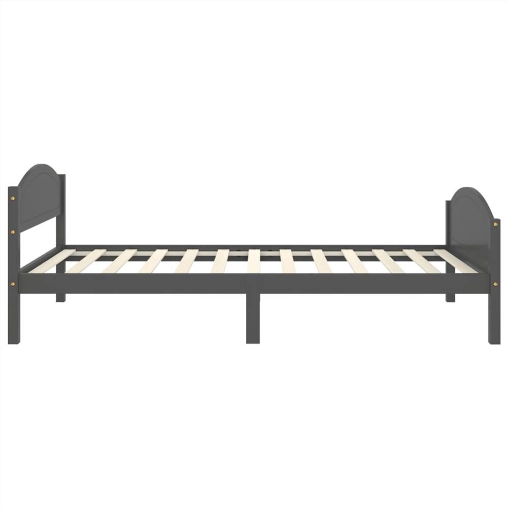 Bed Frame Dark Grey Solid Pine Wood 90x200 cm