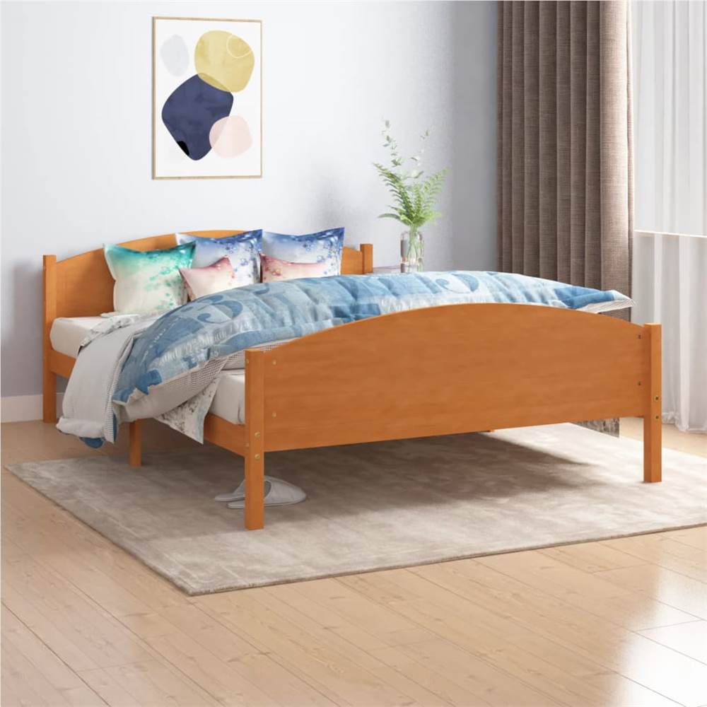 

Bed Frame Honey Brown Solid Pine Wood 140x200 cm