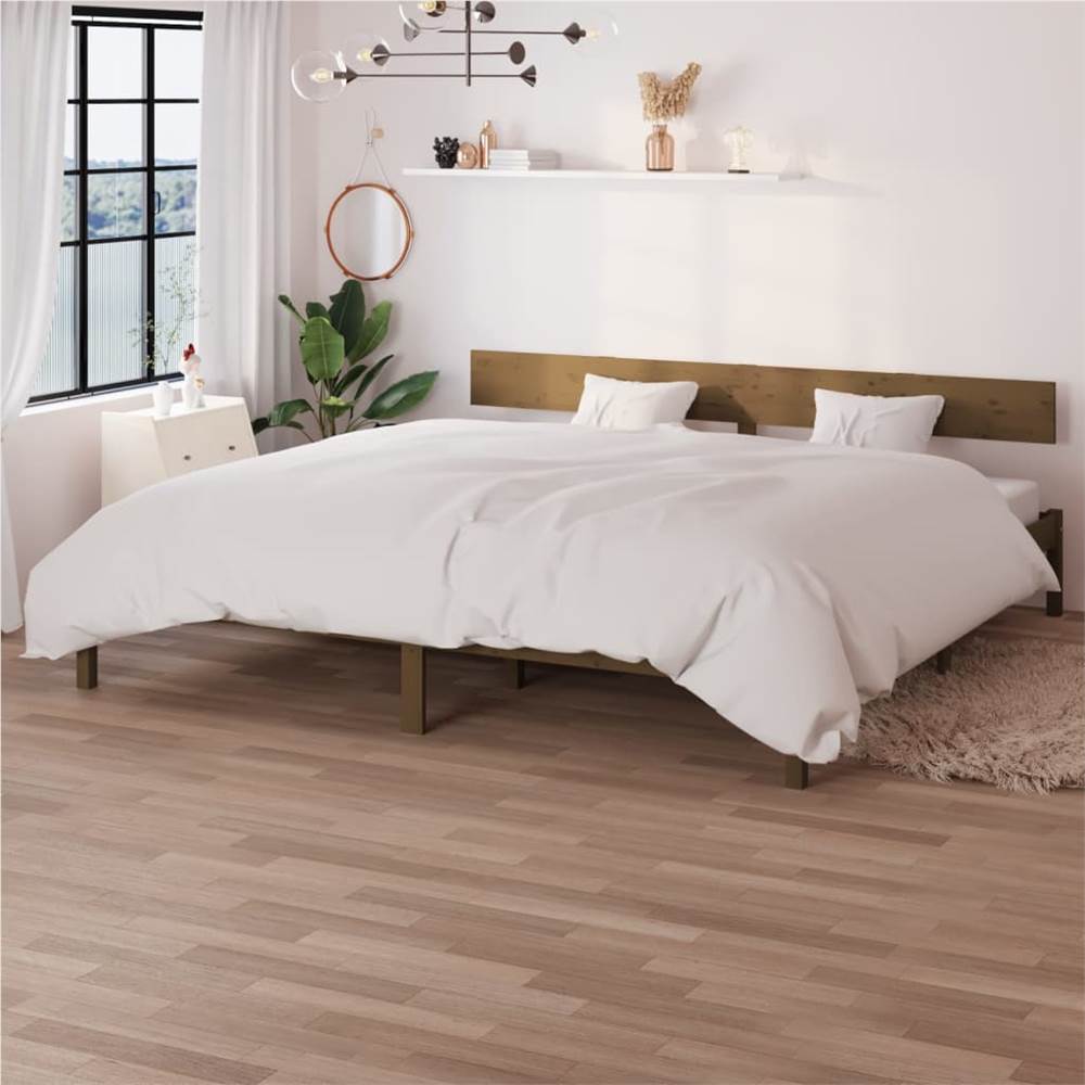 

Bed Frame Honey Brown Solid Wood Pine 180x200cm Super King