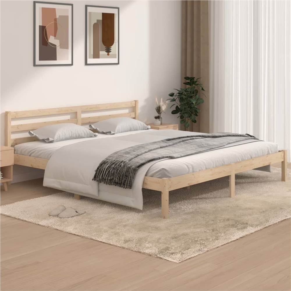 

Bed Frame Solid Wood Pine 180x200 cm 6FT Super King