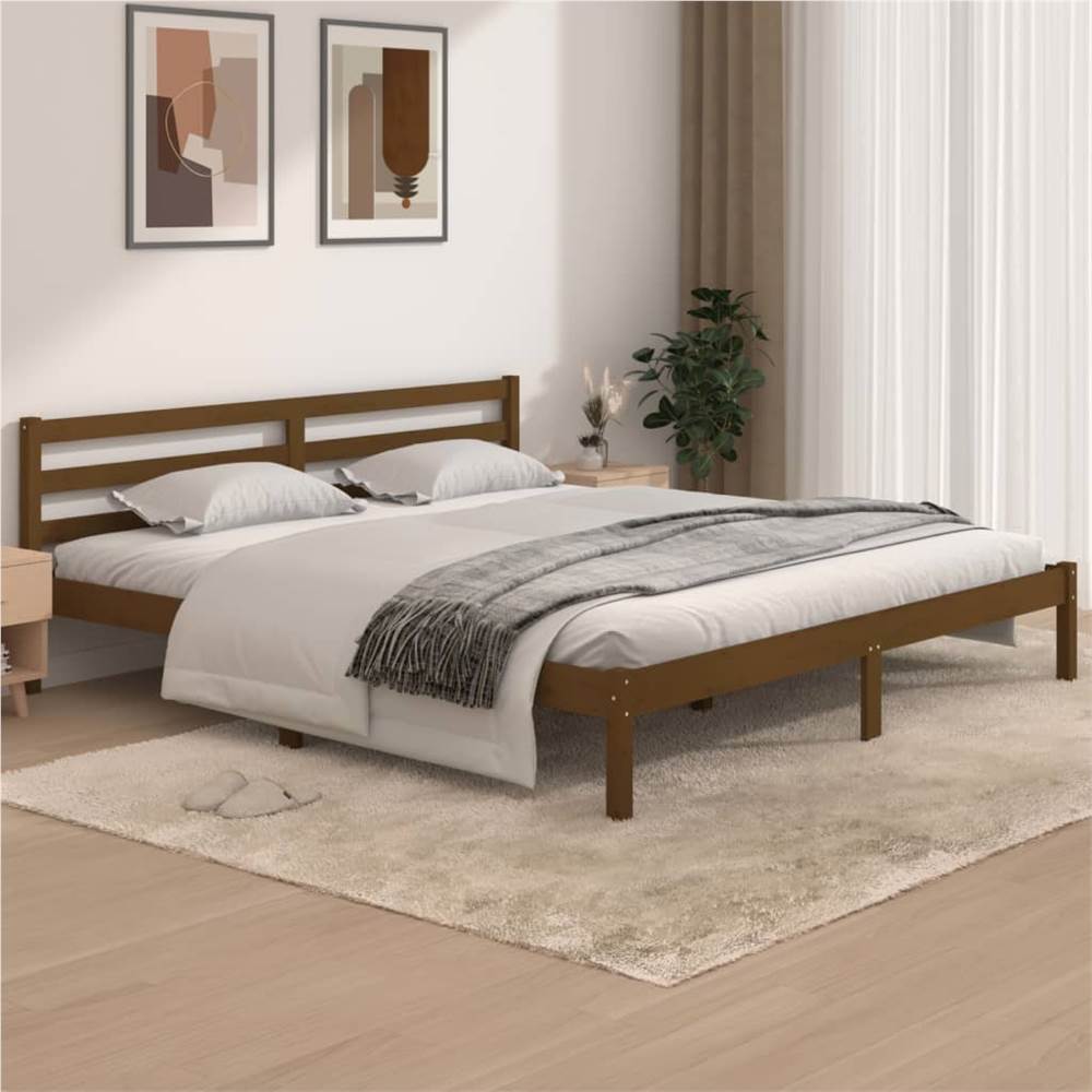 

Bed Frame Solid Wood Pine 180x200 cm Honey Brown 6FT Super King