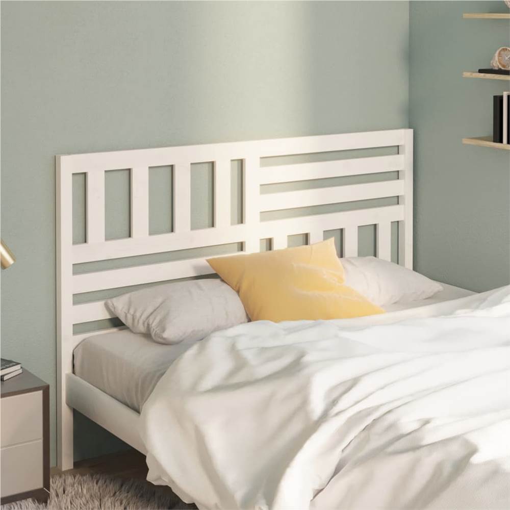 

Bed Headboard White 141x4x100 cm Solid Wood Pine