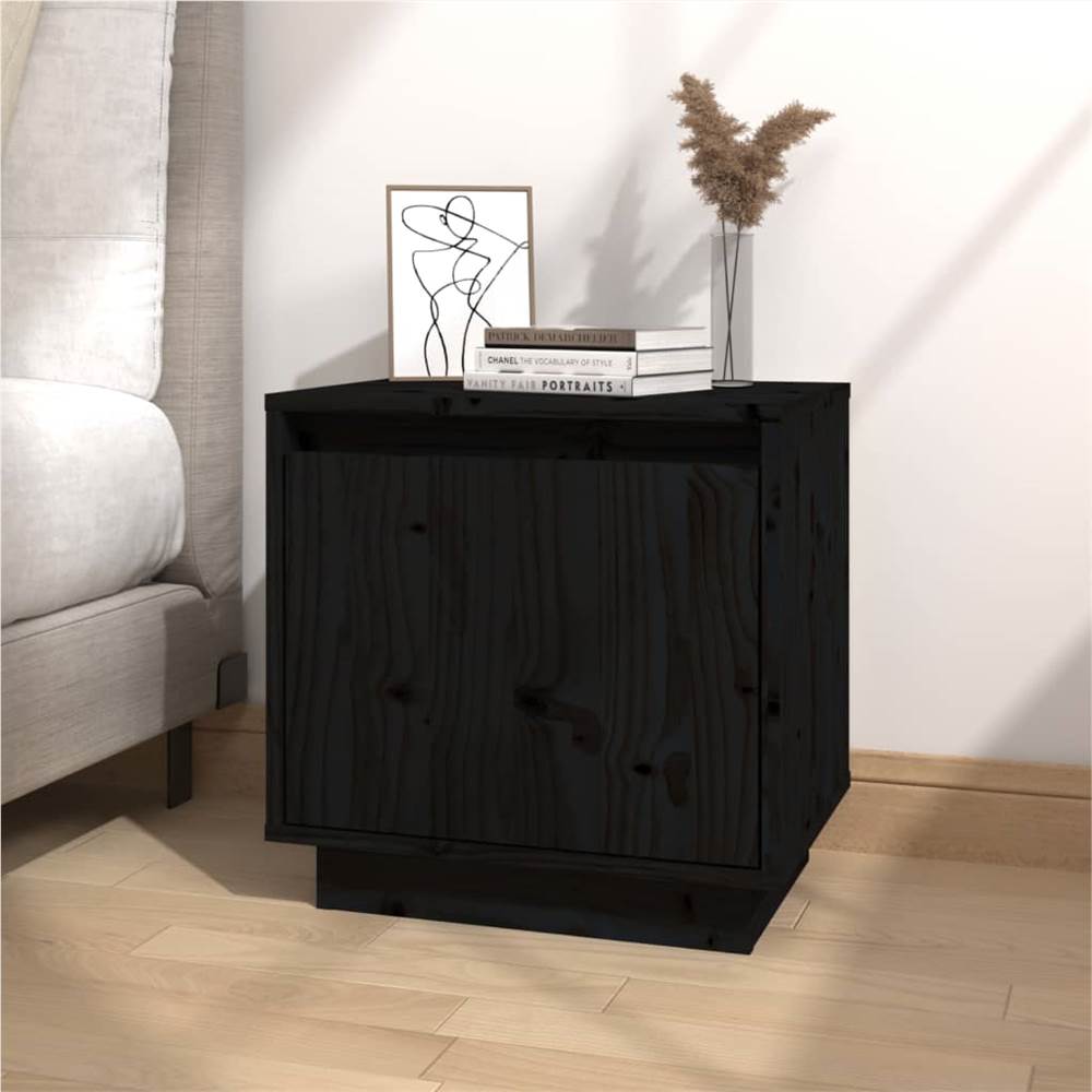 

Bedside Cabinet Black 40x30x40 cm Solid Wood Pine