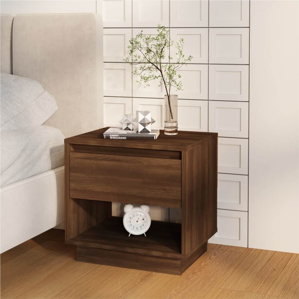 

Bedside Cabinet Brown Oak 45x34x44 cm Chipboard