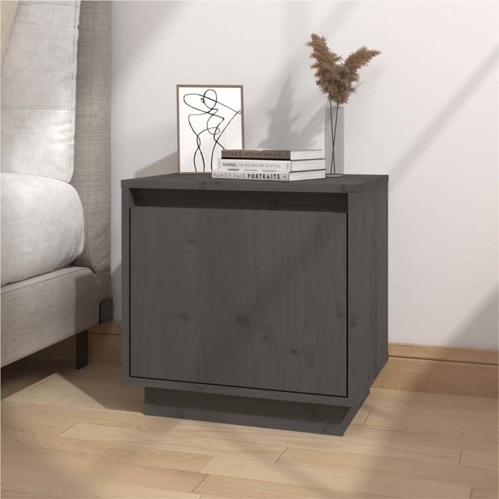 

Bedside Cabinet Grey 40x30x40 cm Solid Wood Pine