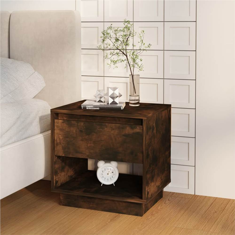 

Bedside Cabinet Smoked Oak 45x34x44 cm Chipboard