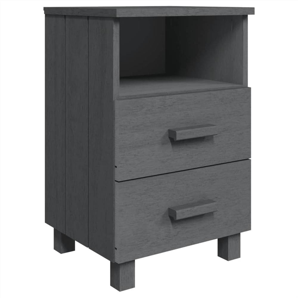Bedside Cabinets 2 pcs Dark Grey 40x35x62 cm Solid Wood Pine