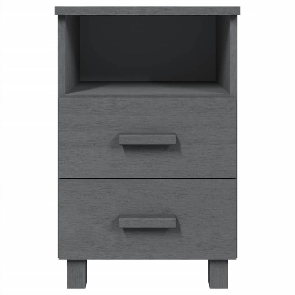 Bedside Cabinets 2 pcs Dark Grey 40x35x62 cm Solid Wood Pine