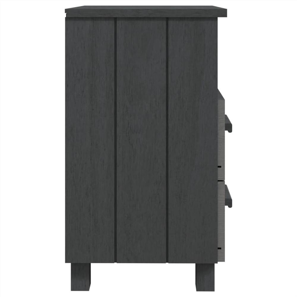 Bedside Cabinets 2 pcs Dark Grey 40x35x62 cm Solid Wood Pine