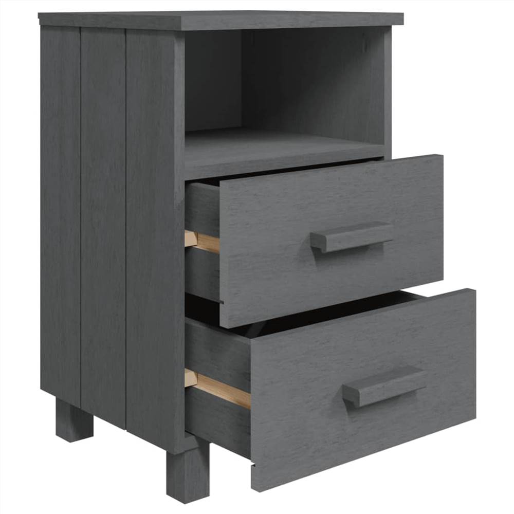 Bedside Cabinets 2 pcs Dark Grey 40x35x62 cm Solid Wood Pine