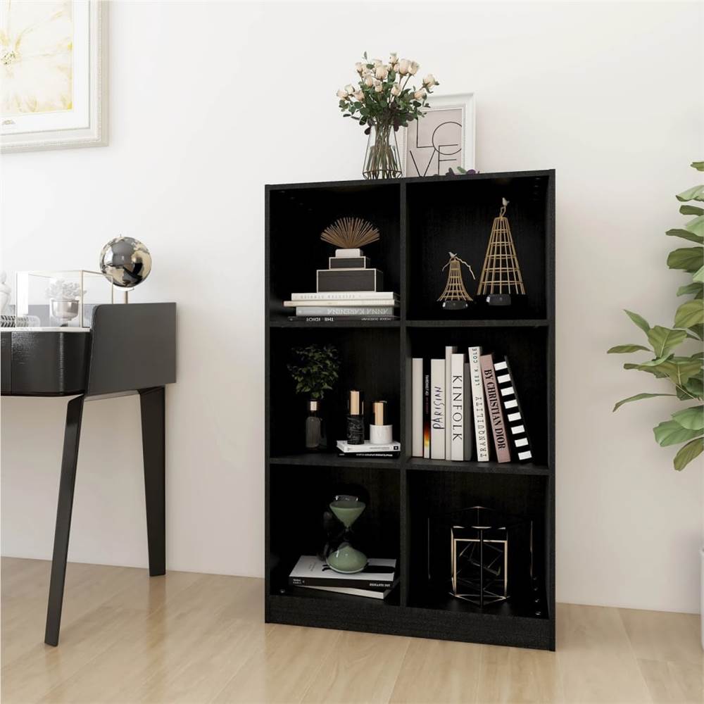 

Book Cabinet Black 70x33x110 cm Solid Pinewood